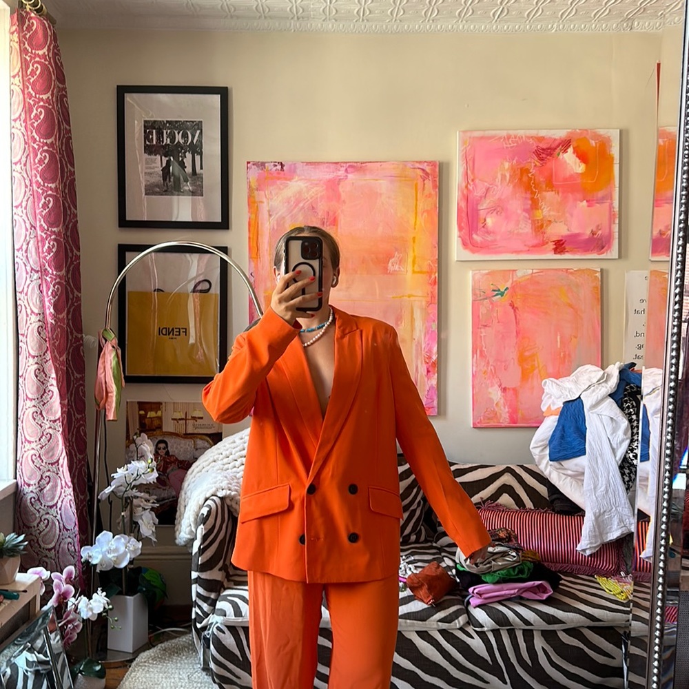 Orange oversized blazer NWT